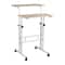 Mind Reader Woodland Collection White Adjustable Mobile Sit & Stand Laptop Desk